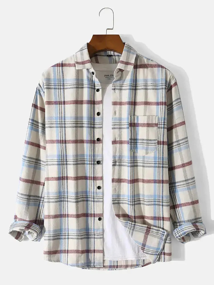 Plato White Plaid Long Sleeve GLR SHOPPING