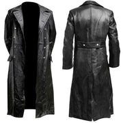 BLACK LEATHER TRENCH COAT GLR SHOPPING