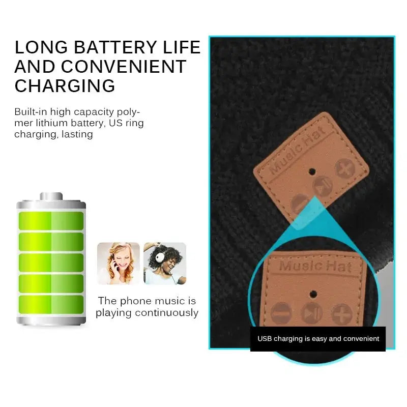 Beanie With Headphone Speaker Mic GLR SHOPPING