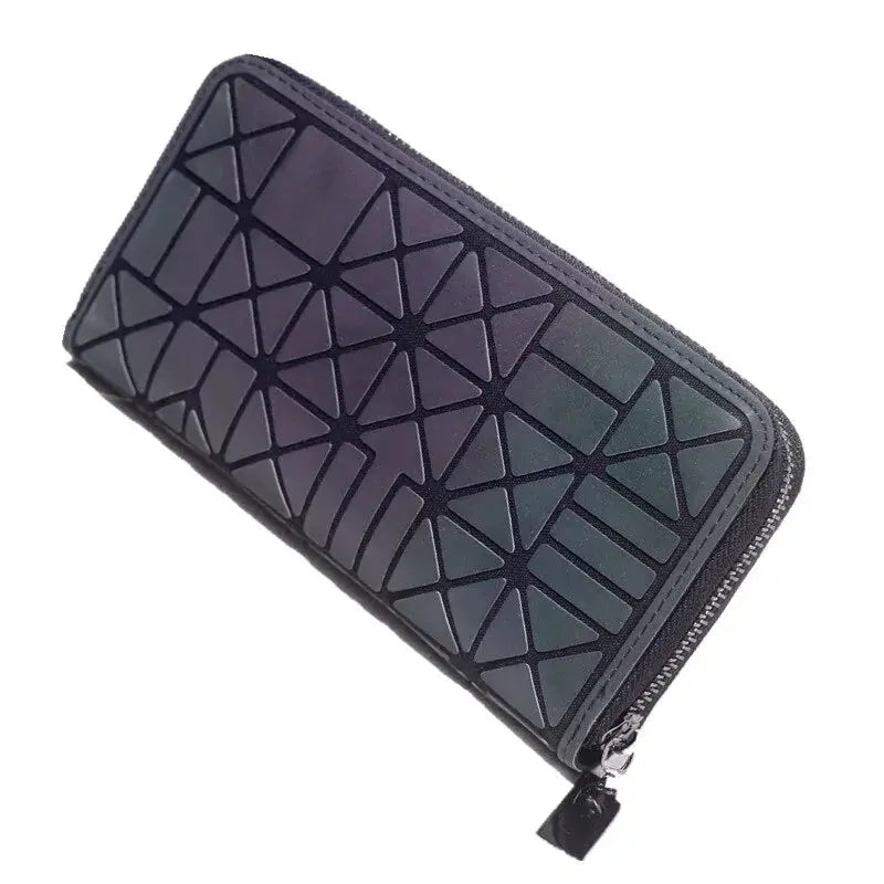 Slim Thin Women Purses Long Clutch Wallets Geometric Luminous Money Bag GLR SHOPPING
