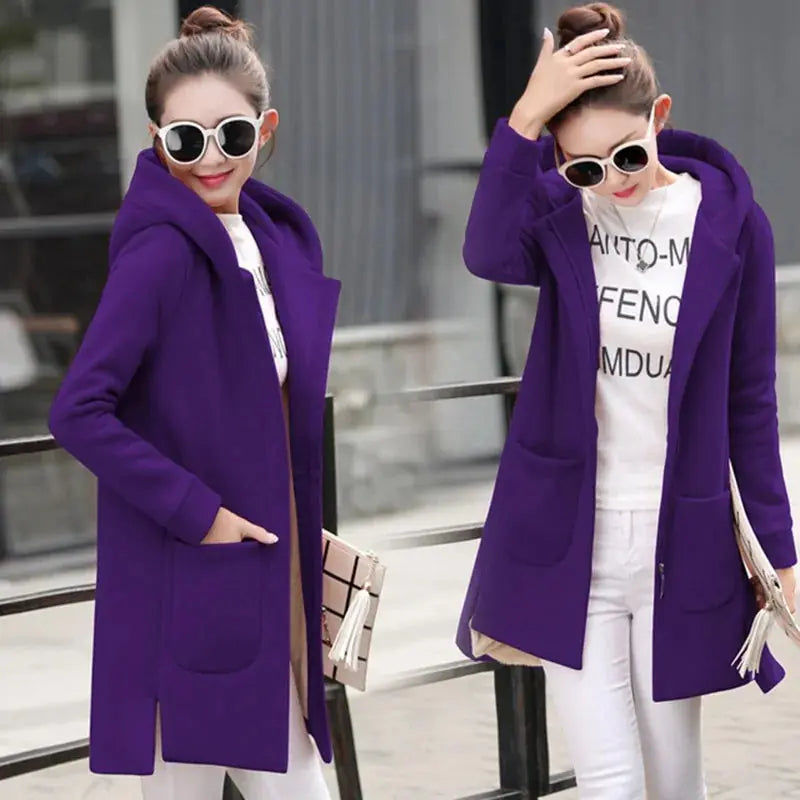 Long Hooded Fleece Coats GLR SHOPPING