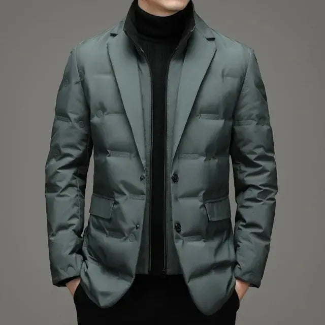 Men's Winter Fake Two-piece Warm Blazer - GLR SHOPPING