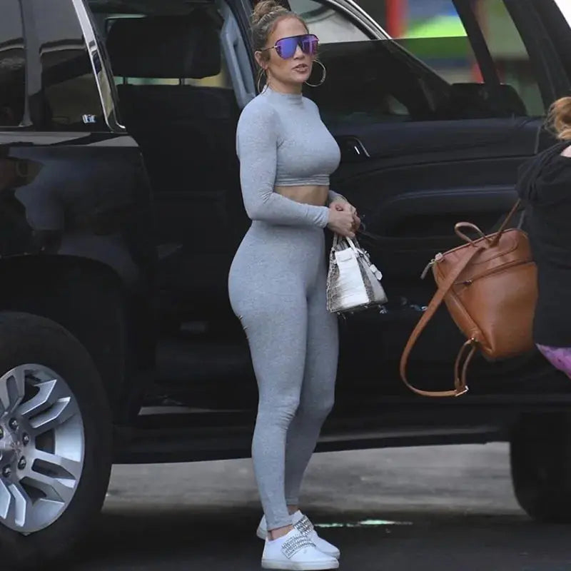 Women Sport Fitness 2 Two Piece Set Tracksuit GLR SHOPPING