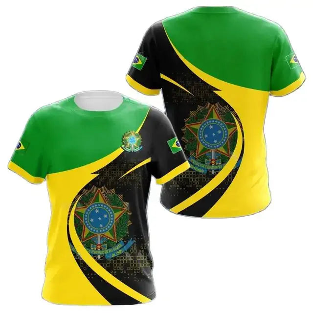 Camiseta Gola Redonda Masculina Brasil GLR SHOPPING