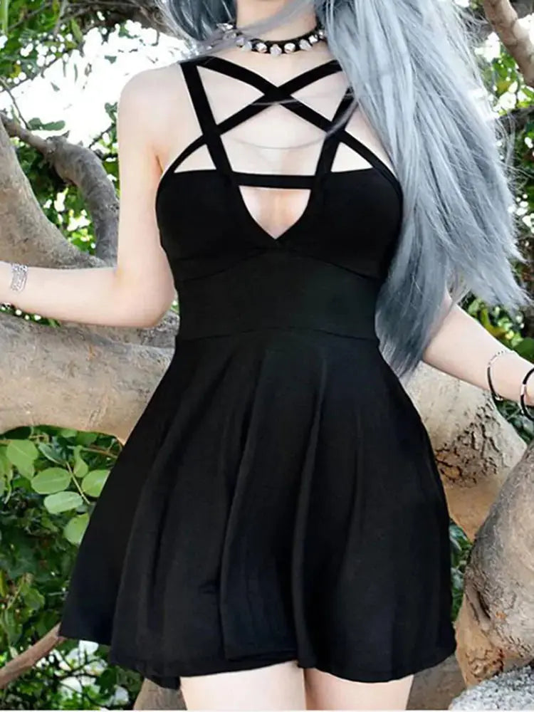 Pentagram Strap Gothic Dress GLR SHOPPING