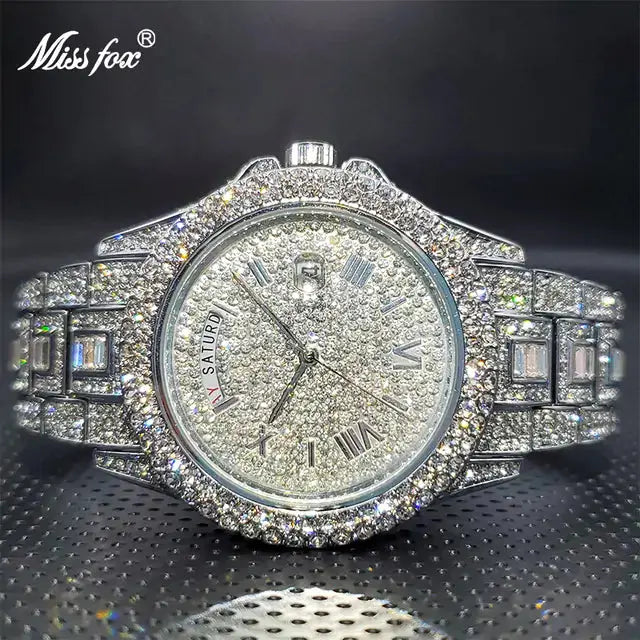 Men's Calendar Quartz  Diamond Watch - GLR SHOPPING