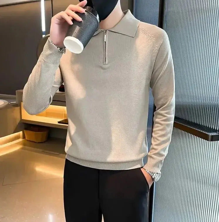 Long Sleeve Polo Shirt - Must Grey GLR SHOPPING