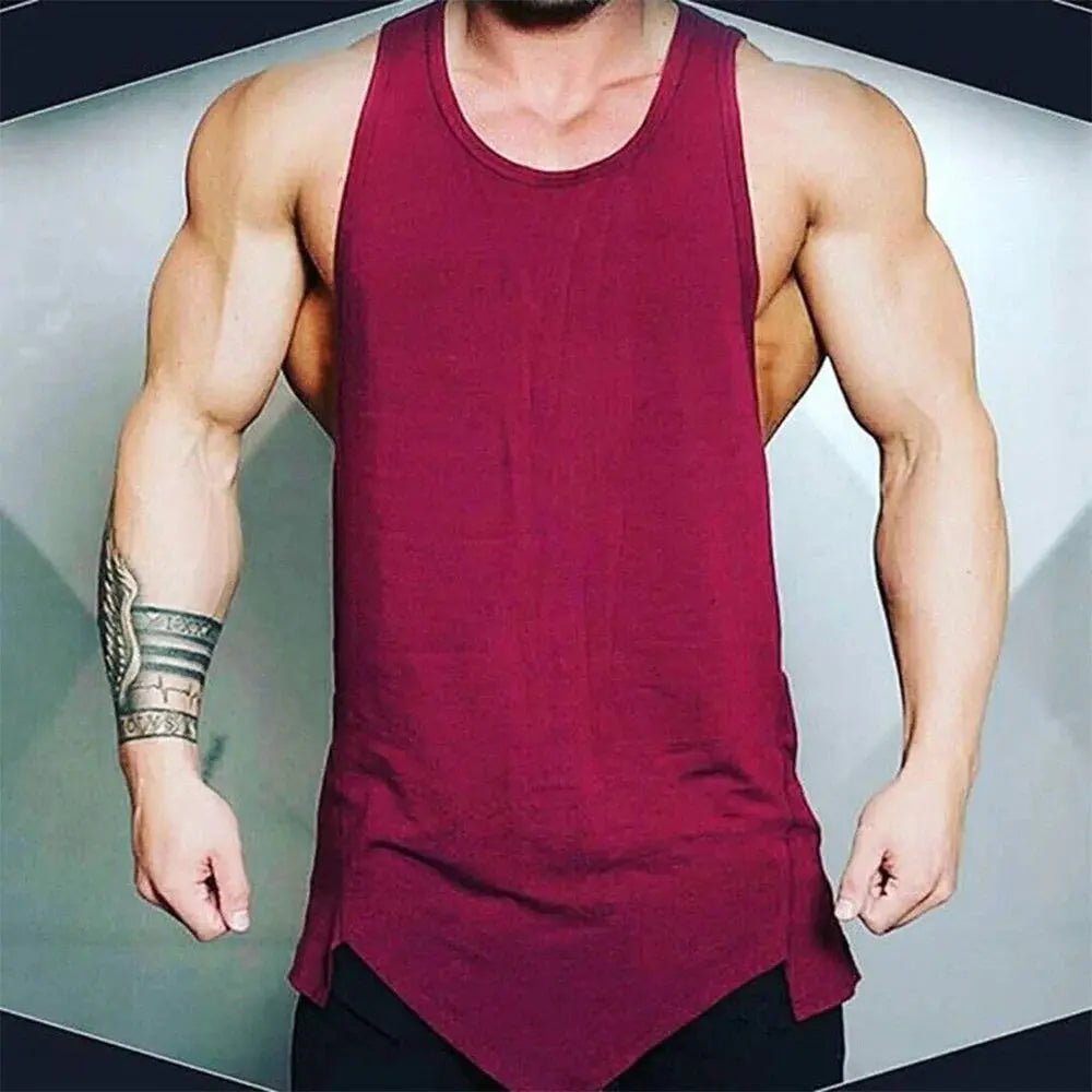 Men's Athletic Gym Fitness Tank Top - Solid Sleeveless Vest GLR SHOPPING