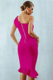 Midnight in London Off Shoulder Bodycon Dress GLR SHOPPING