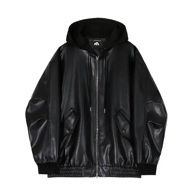 Men's Hooded Leather Jackets GLR SHOPPING