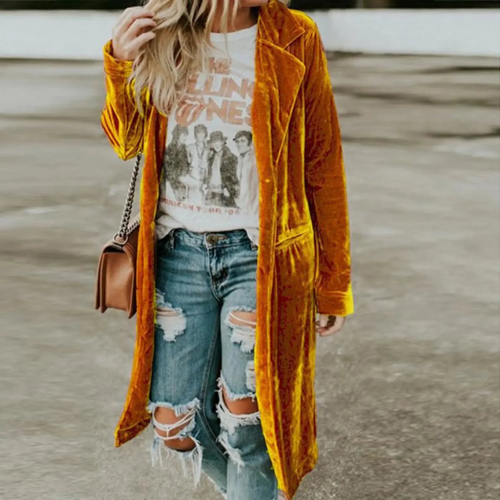 Velvet Pockets Midi Jacket GLR SHOPPING