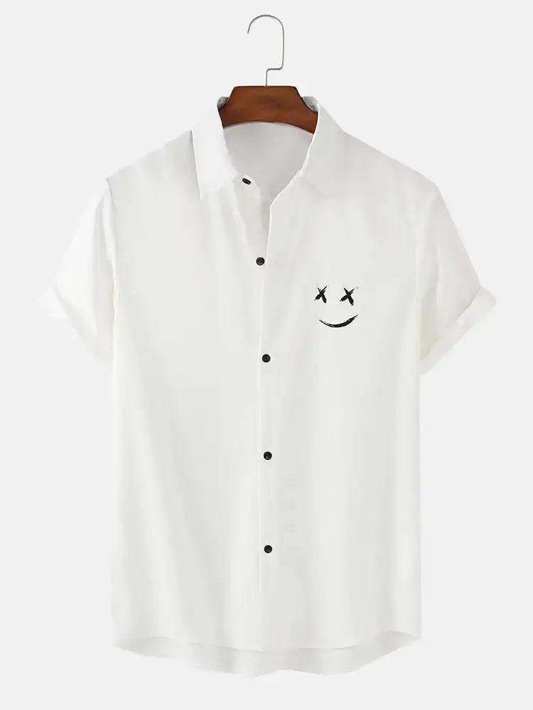 Men's Graffiti Smile Print Shirts GLR SHOPPING