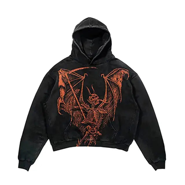 Streetwear Skull Print Hoodies GLR SHOPPING