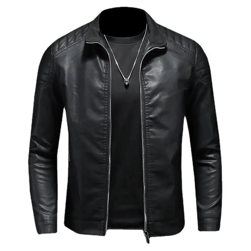 Men's Motorcycle Slim Streetwear PU Leather Jacket GLR SHOPPING