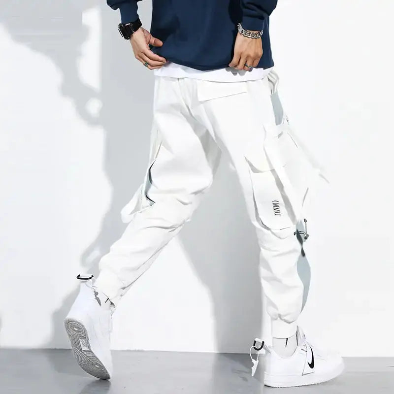 Joggers Men Ribbons Cargo Pants GLR SHOPPING