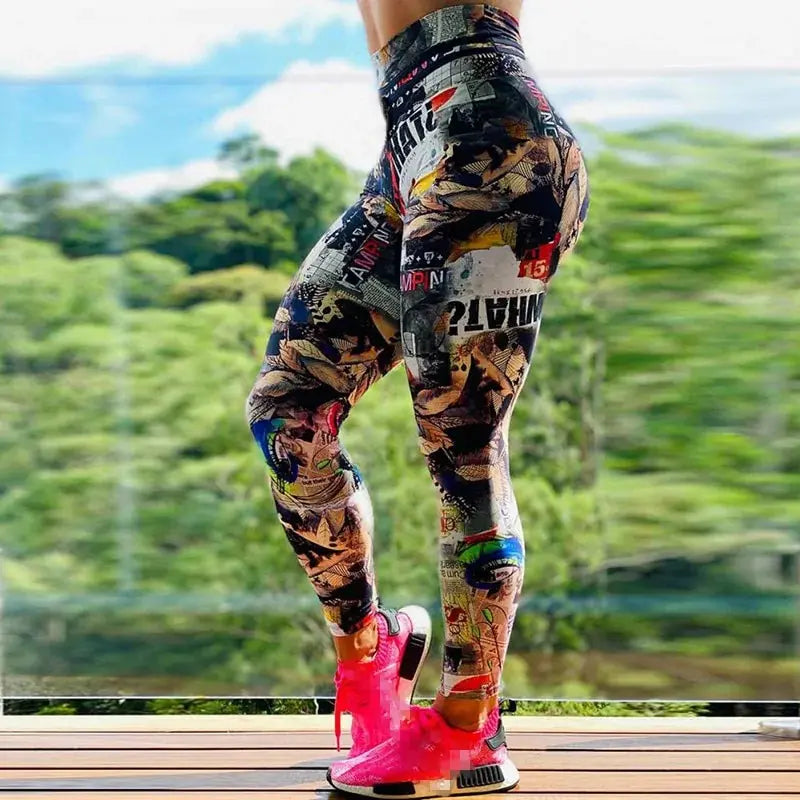 S-3XL New arrival Women Leggings Workout Sport Legging Digital Print Stretch Fitness Running Pants High Waist Push Up Leggins GLR SHOPPING