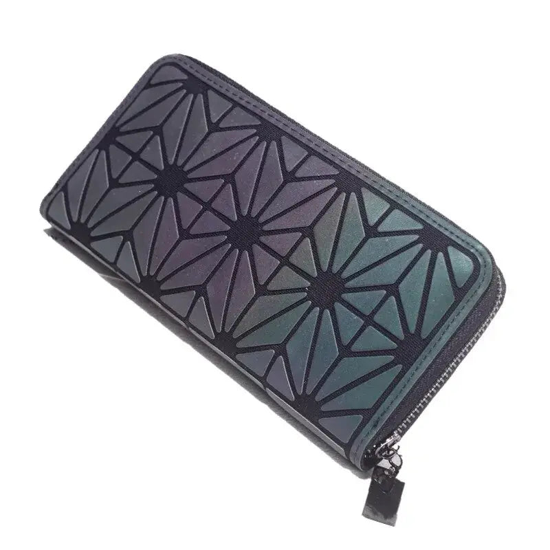 Slim Thin Women Purses Long Clutch Wallets Geometric Luminous Money Bag GLR SHOPPING