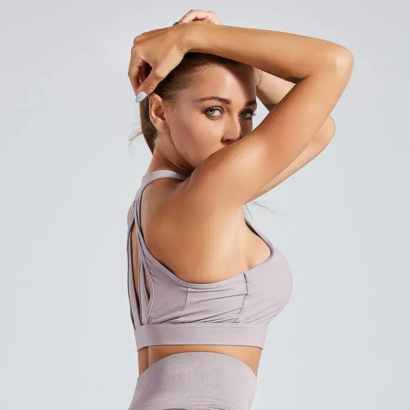 Kaminsky Women Workout Fitness Bra: Mesh Patchwork Tank Top GLR SHOPPING