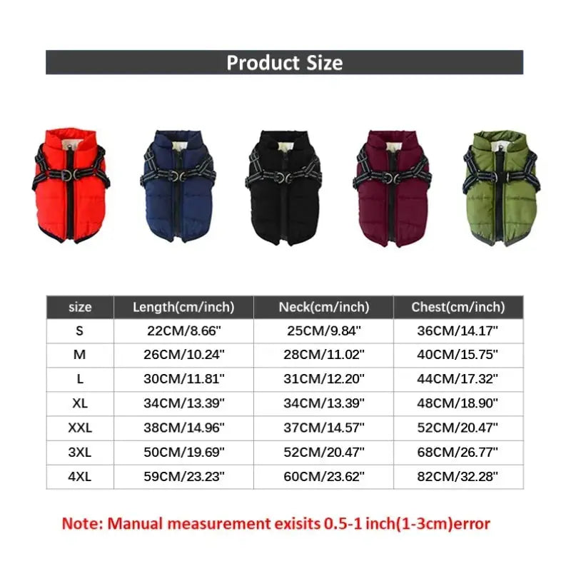 Pet Dog jacket With Harness GLR SHOPPING