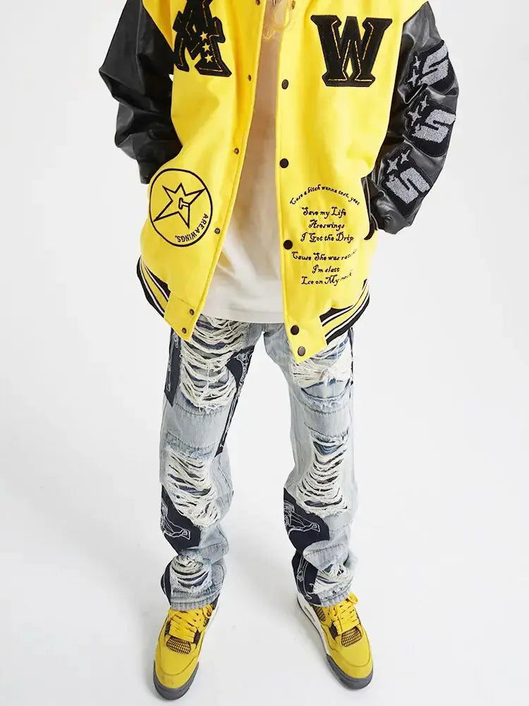 Men's Ripped Tassel Jeans GLR SHOPPING