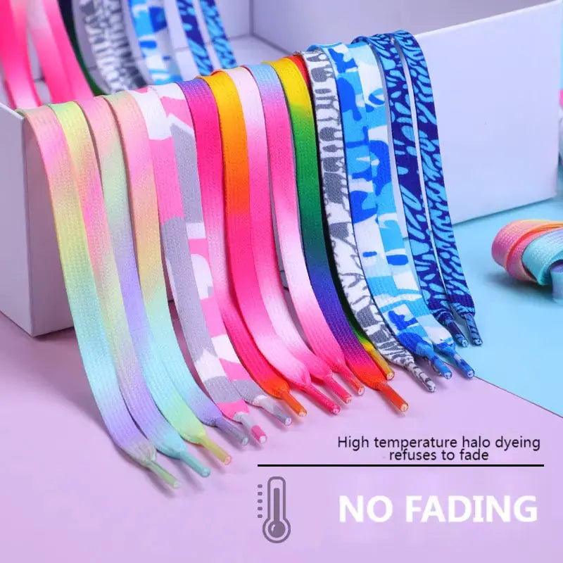 Rainbow Gradient Flat Shoelaces Pair GLR SHOPPING
