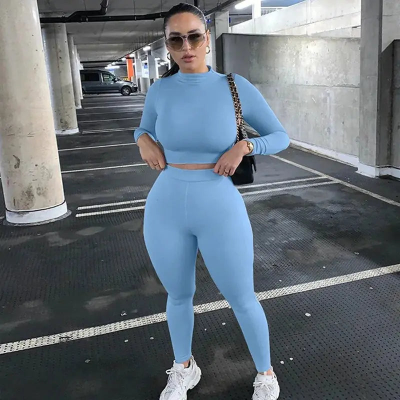 Women Sport Fitness 2 Two Piece Set Tracksuit GLR SHOPPING