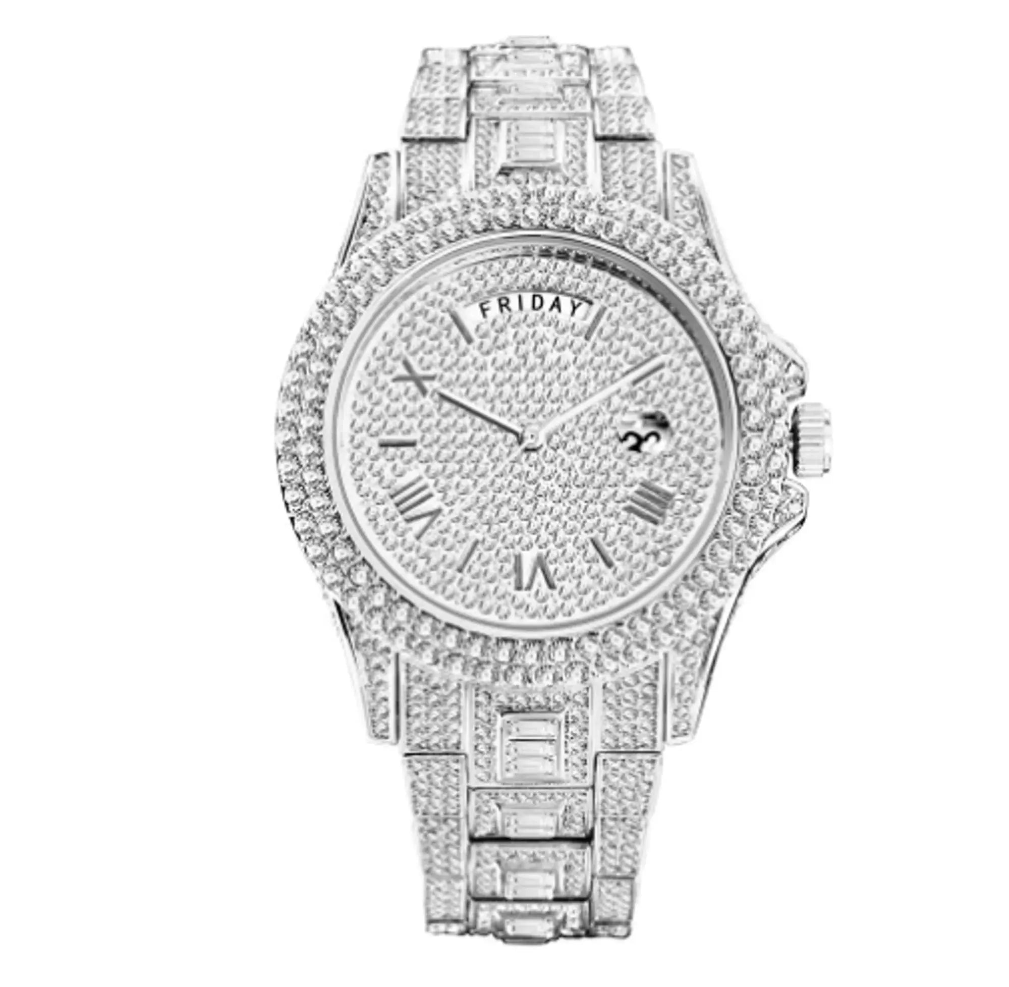Masculino Diamond Quartz Watches - GLR SHOPPING