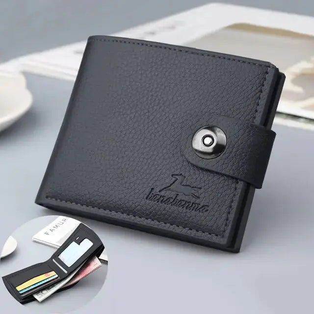 Men's Retro Woven Pattern Leather Wallet GLR SHOPPING