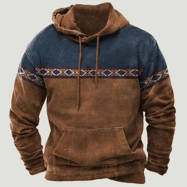 Western Aztec Patchwork Hoodie GLR SHOPPING