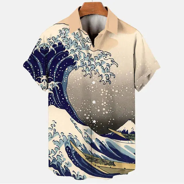 Retro Ocean Wave 3d Printing GLR SHOPPING