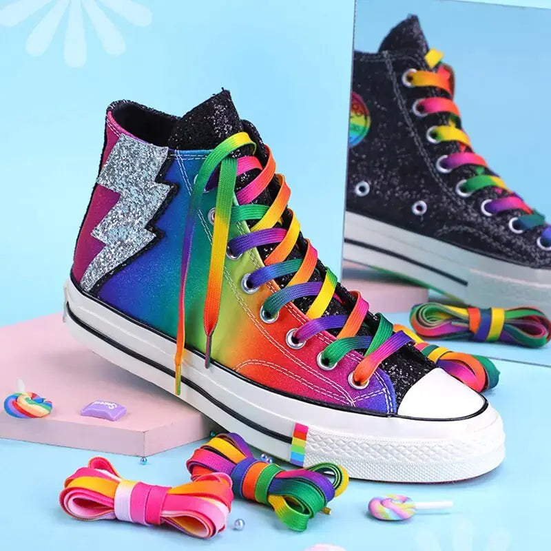 Rainbow Gradient Flat Shoelaces Pair GLR SHOPPING