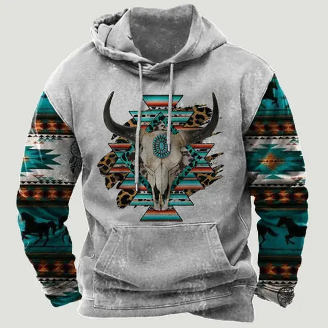 Western Aztec Patchwork Hoodie GLR SHOPPING