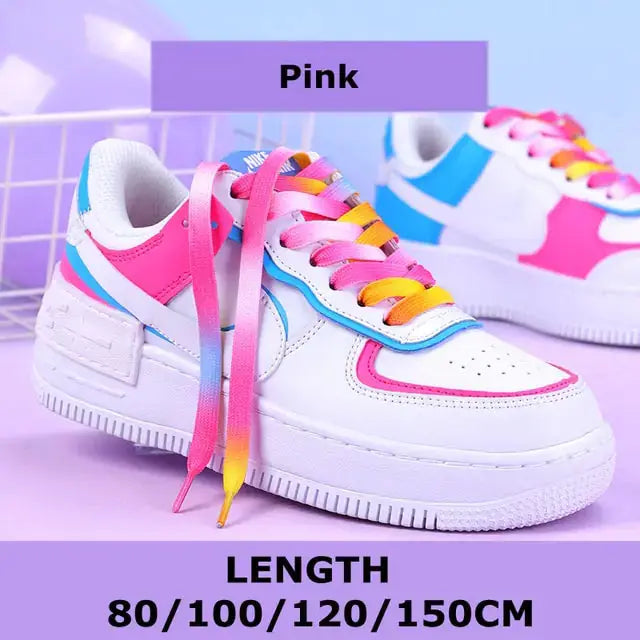 Rainbow Gradient Flat Shoelaces Pair GLR SHOPPING