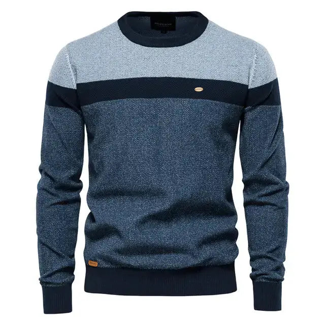 Spliced Cotton Men's Sweater GLR SHOPPING