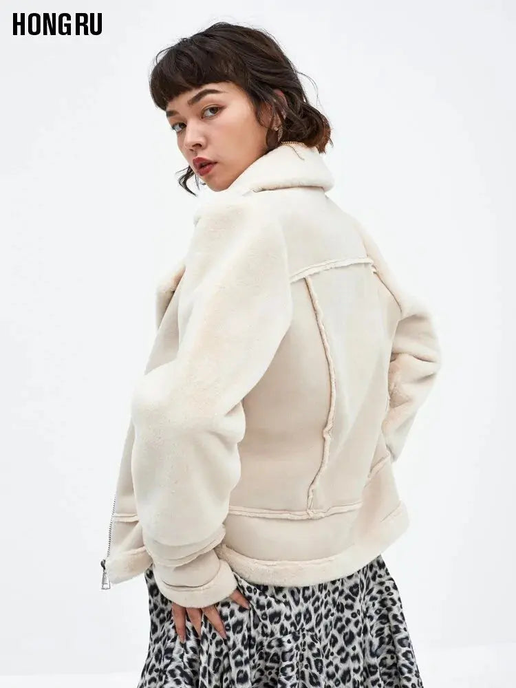 Women Fur Coat Winter Leather Jacket GLR SHOPPING