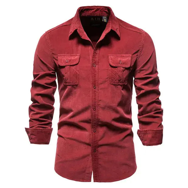 Men's Business Casual Corduroy Shirt GLR SHOPPING