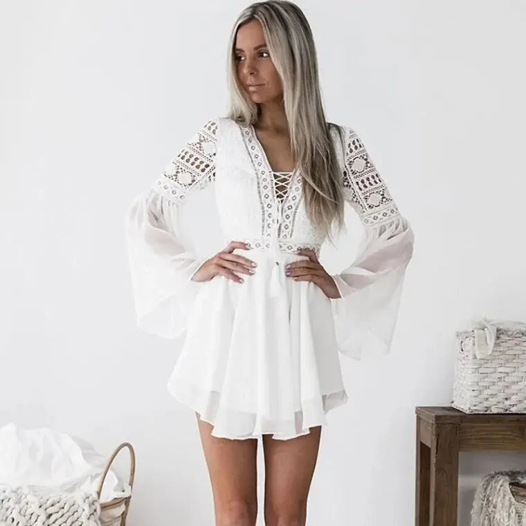 White Hollowed Dress GLR SHOPPING