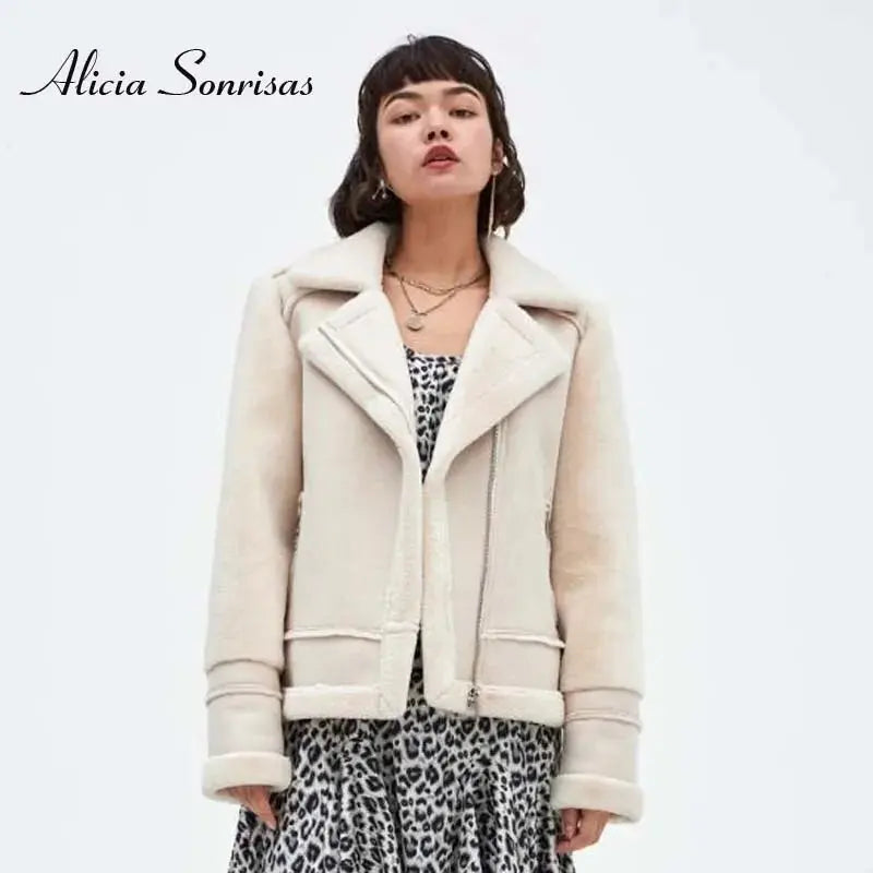 Women Fur Coat Winter Leather Jacket GLR SHOPPING