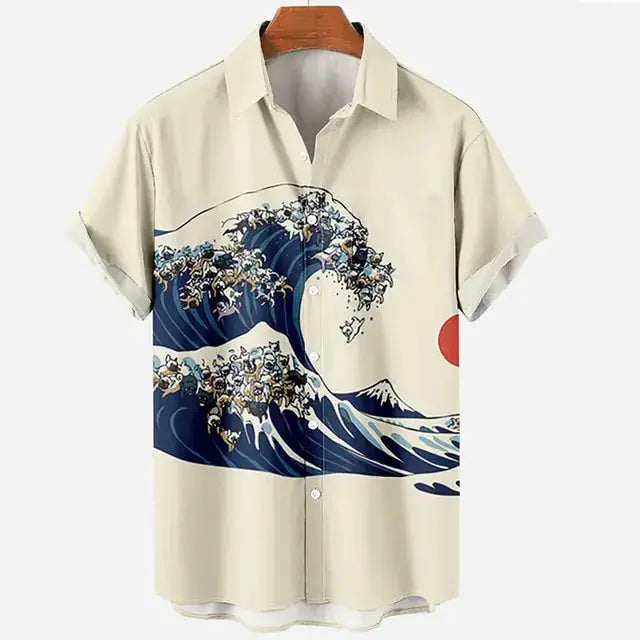 Retro Ocean Wave 3d Printing GLR SHOPPING