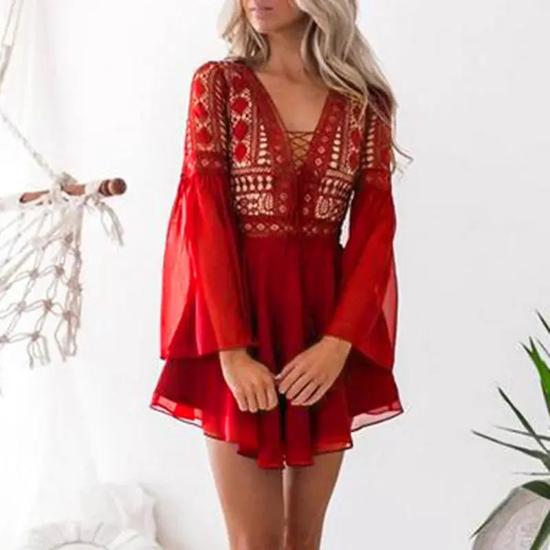 White Hollowed Dress GLR SHOPPING