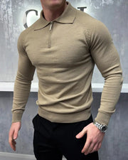 Long Sleeve Polo Shirt - Must Grey GLR SHOPPING