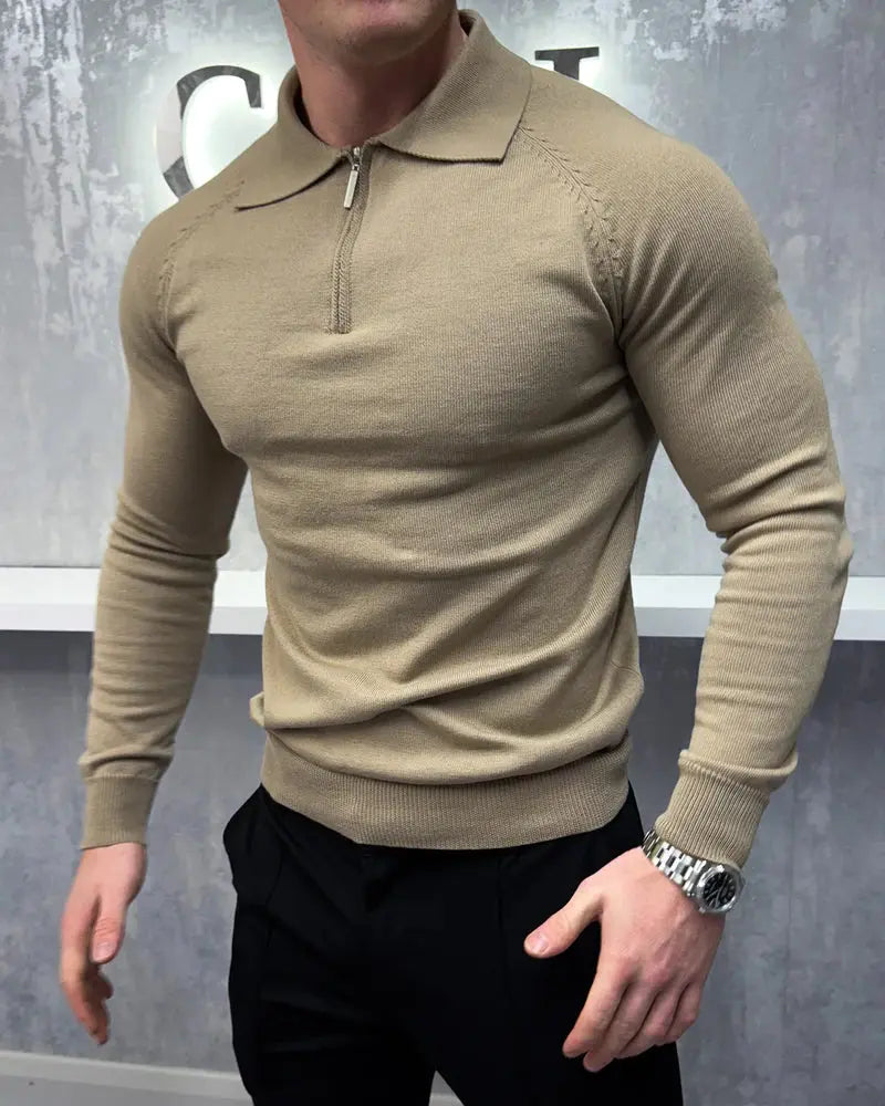 Long Sleeve Polo Shirt - Must Grey GLR SHOPPING