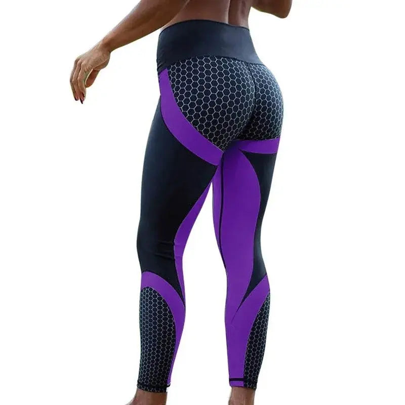 Women Honeycomb Printed Yoga Pants GLR SHOPPING