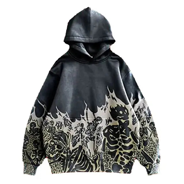 Streetwear Skull Print Hoodies GLR SHOPPING