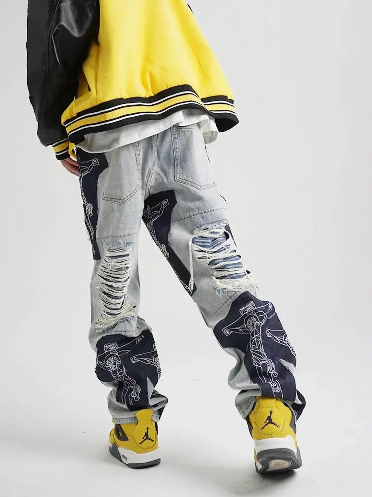 Men's Ripped Tassel Jeans GLR SHOPPING