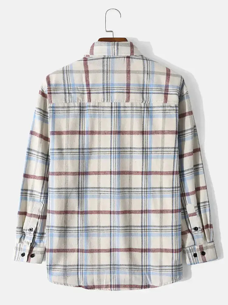 Plato White Plaid Long Sleeve GLR SHOPPING