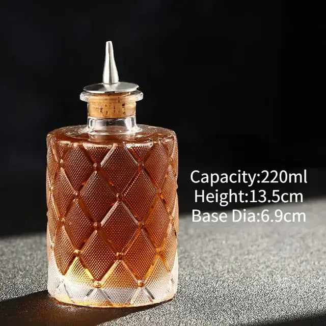 Cocktail Bitters Bottle Vintage Glass GLR SHOPPING