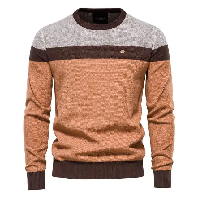 Spliced Cotton Men's Sweater GLR SHOPPING