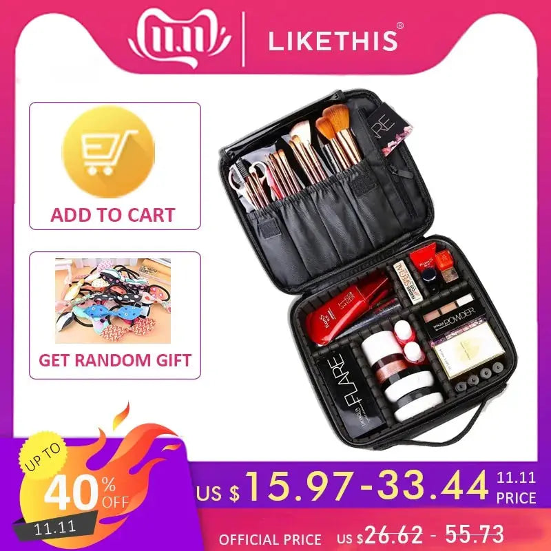 2019 Professional Toiletry Bag Cosmetic Bag Organizer Women Travel Make Up Cases Big Capacity Cosmetics Suitcases For Makeup X32 GLR SHOPPING