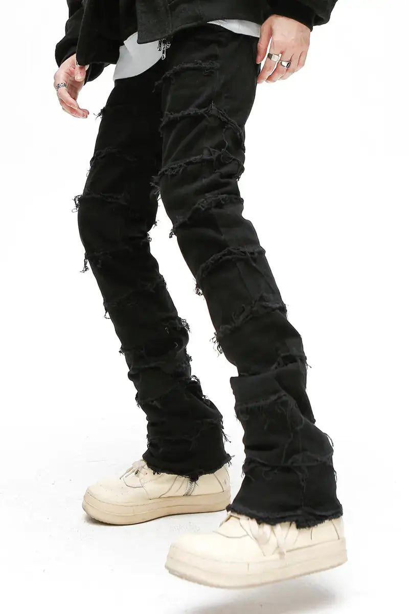 Heavy Industry Hole Frayed Destruction Waxed Jeans GLR SHOPPING